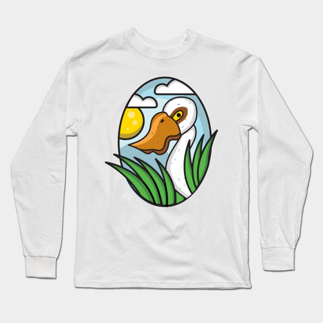 Funny goose looking for you. Unique Design Long Sleeve T-Shirt by VALIJANOV